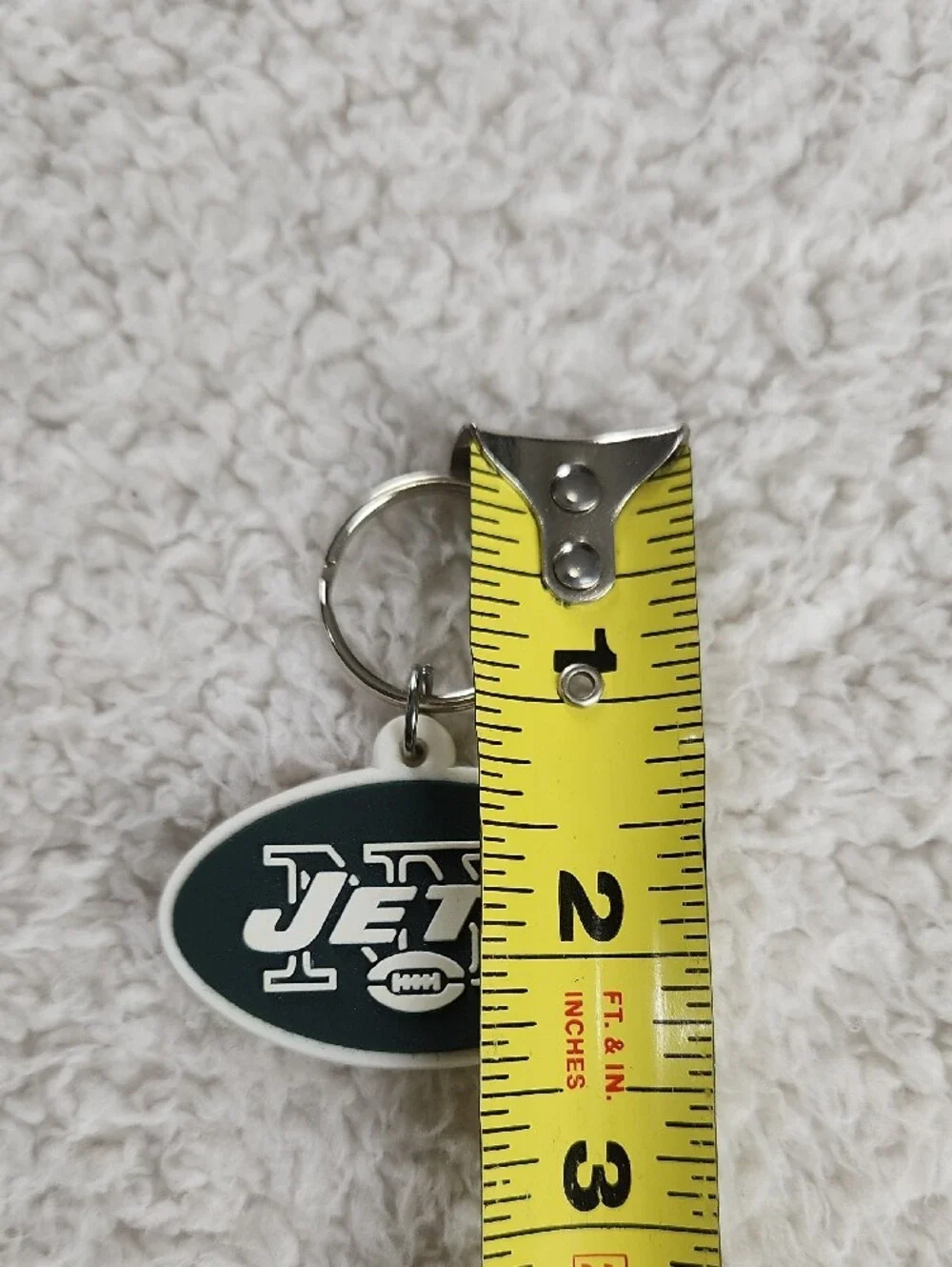 NFL White Oval Keychain with Silver Ring